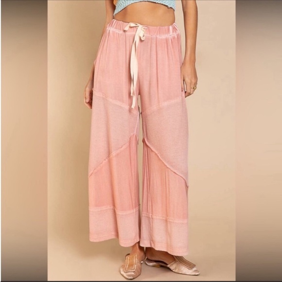 POL - AQUA GREEN  Wide Leg Lounge Pants Lightweight Loose Knit Pants - Picture 7 of 12